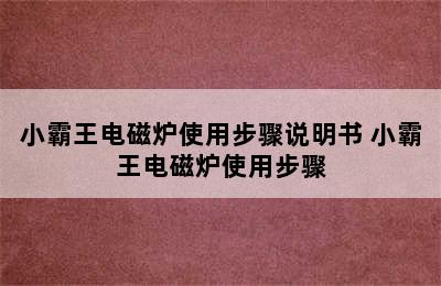 小霸王电磁炉使用步骤说明书 小霸王电磁炉使用步骤